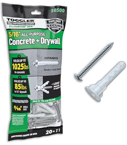 TOGGLER Alligator AF6 Flanged Anchor with Screws, Polypropylene